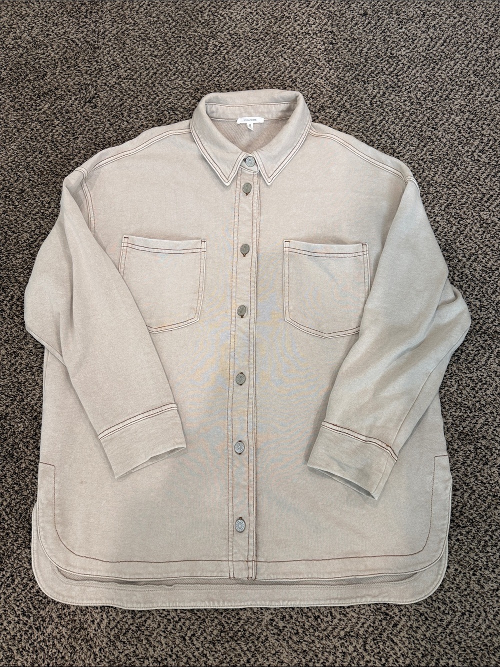 Maurices Light Beige Women's Shirt Jacket